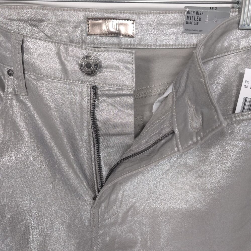KUT FROM THE KLOTH Womens New Jeans Silver Dark 6 Miller Wide Leg KP1965MA4 - Picture 10 of 14